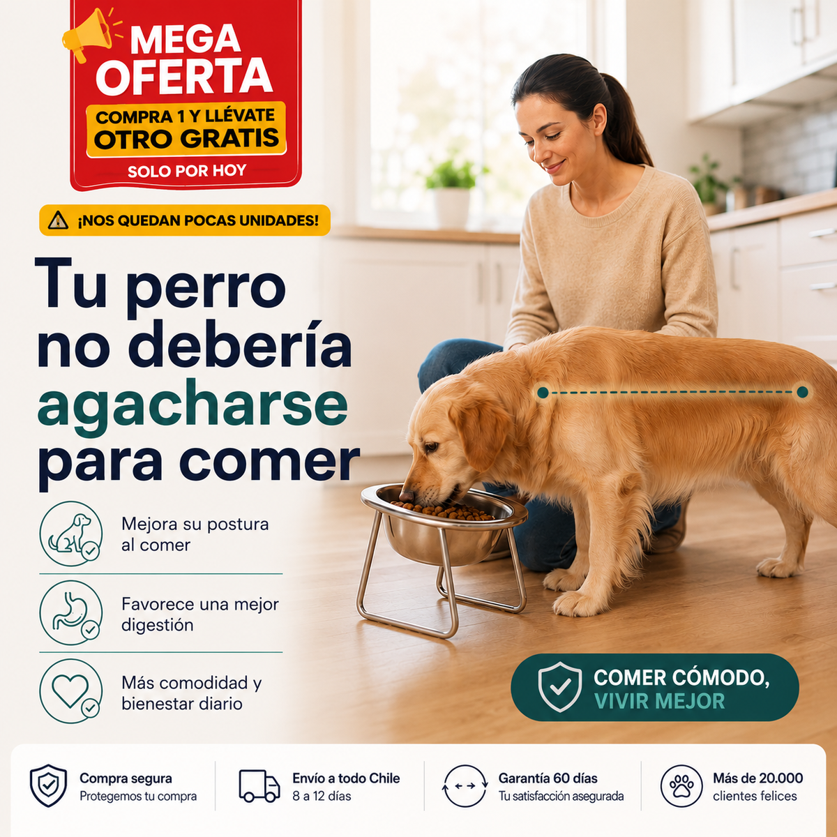 ErgoPet® El plato ergonómico con inclinación de 15°