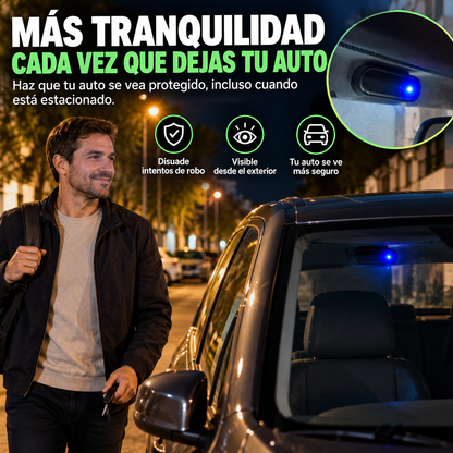 AutoShield® Protección visual inteligente para tu auto 🔵 Luz disuasoria LED · ☀️ Carga solar · 🔌 USB Más tranquilidad cada vez que estacionas.