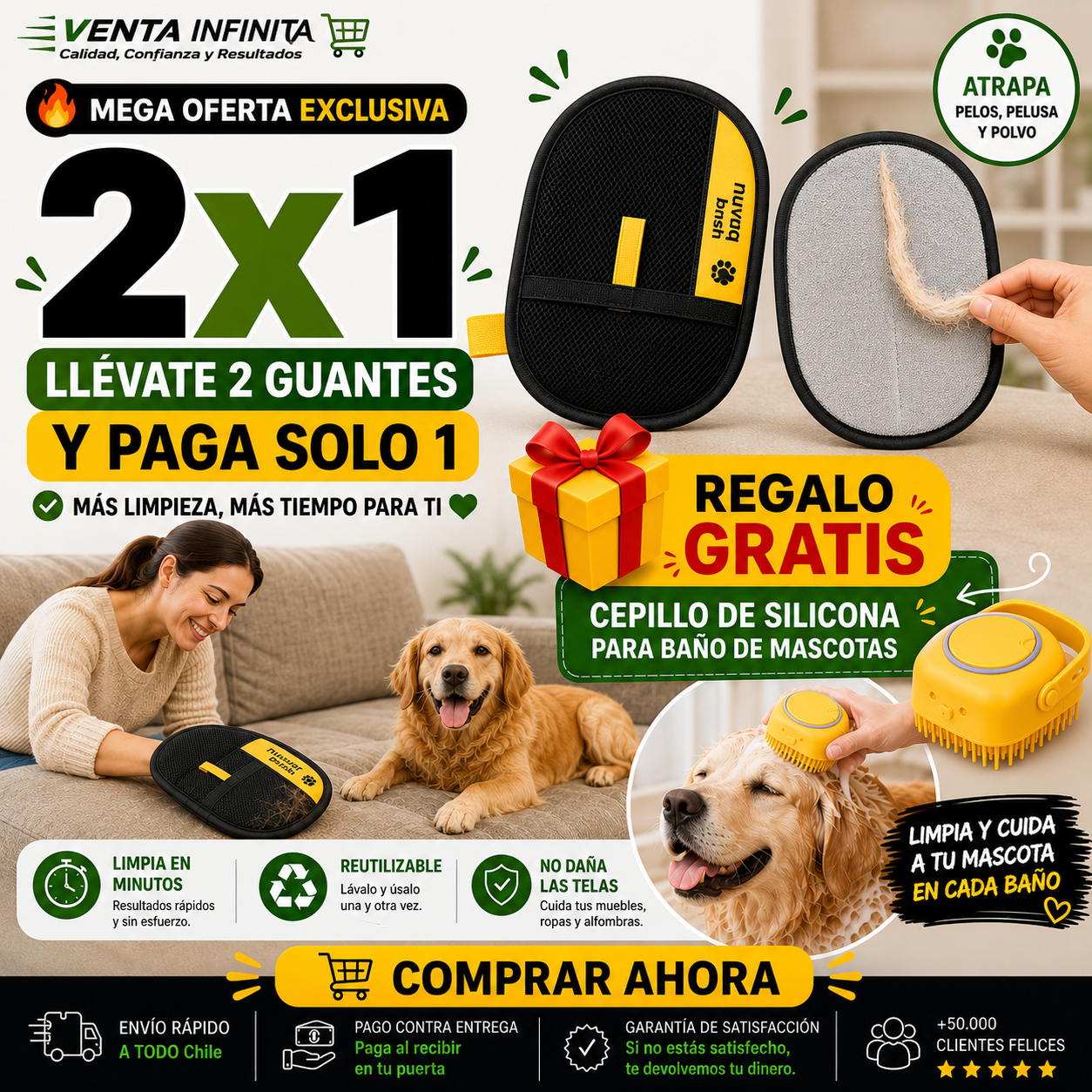 PELOFF™ El Guante Quita Pelos Viral que Todos Están Comprando