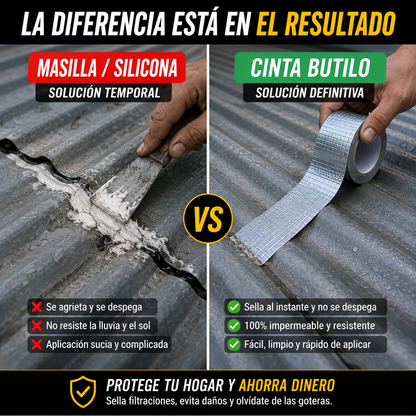 Cinta Tapa Gotera De Butilo 10cm X 5mts 2x1