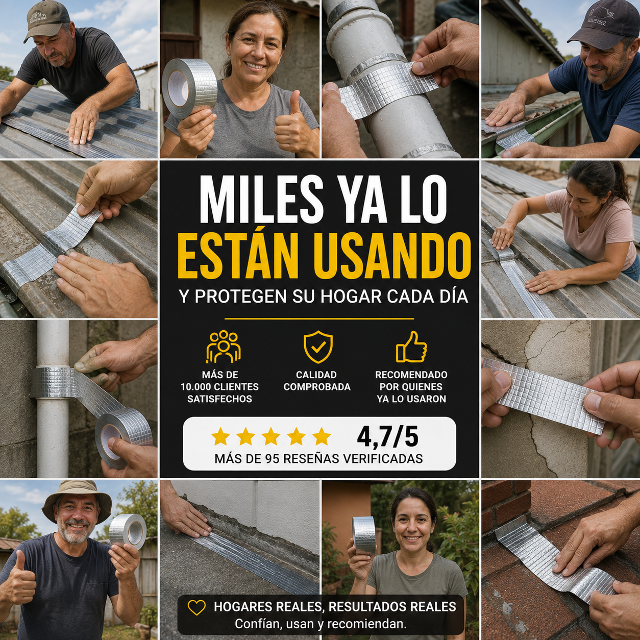 Cinta Tapa Gotera De Butilo 10cm X 5mts 2x1